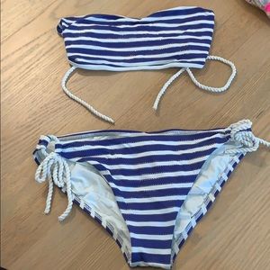 Stripe bikini with rope tie